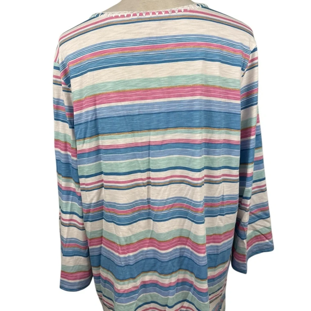 Tommy Bahama Pima Cotton Striped top size XL - Picture 3 of 12